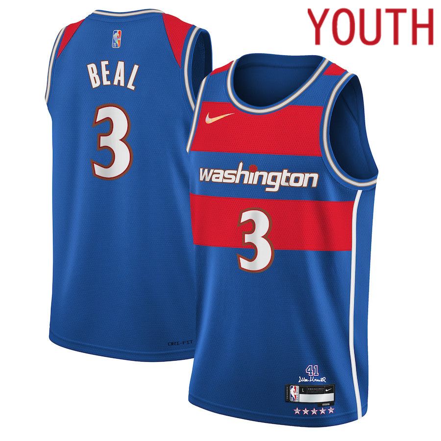Youth Washington Wizards 3 Bradley Beal Nike Royal City Edition Swingman NBA Jersey